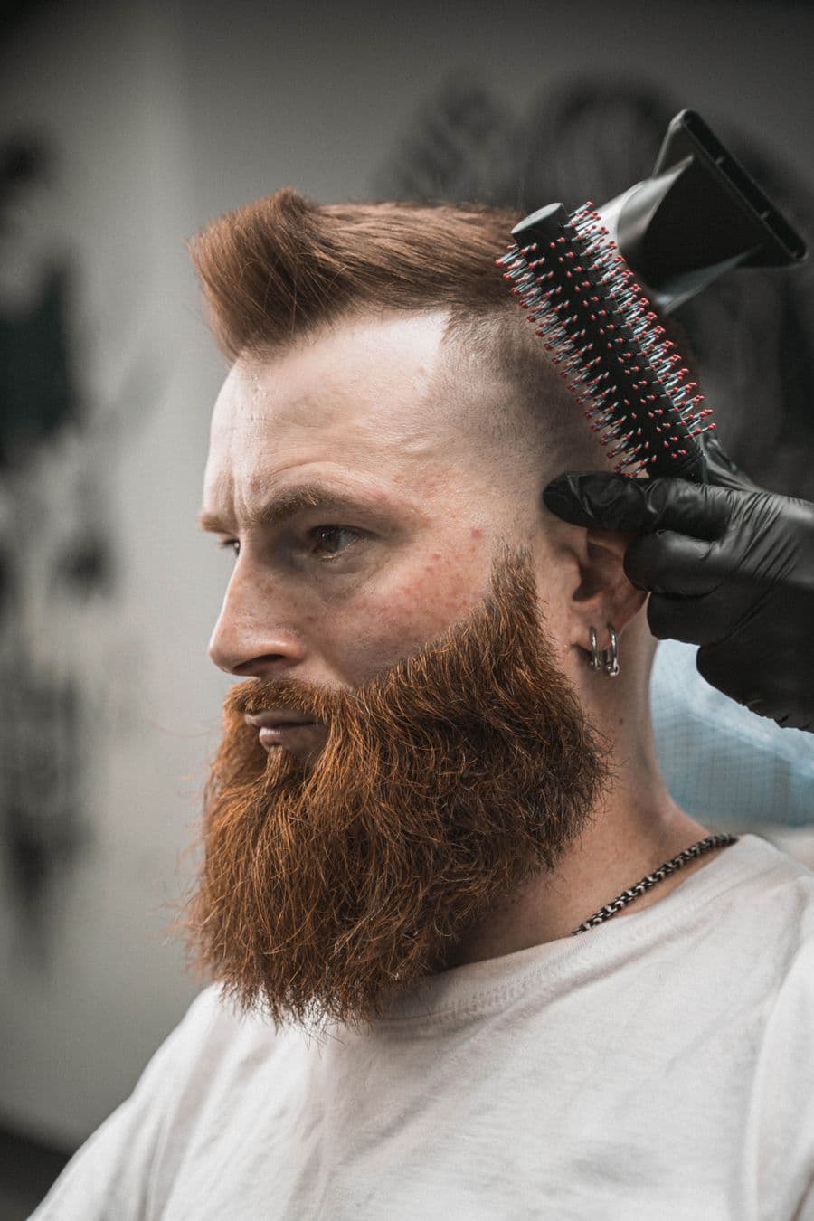 Stock photo: styled hair and beard profile